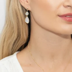 Sarah Alexander Tidal Regenbogen Mondstein Double Drop Ohrringe* Geschenke Für Die Mutter Des Bräutigams | Geschenke Für Die Mutter Der Braut