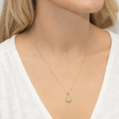 Sarah Alexander Zitronengras-Prähnit-Gold-Anhänger* Geschenke Für Die Mutter Des Bräutigams | Geschenke Für Die Mutter Der Braut
