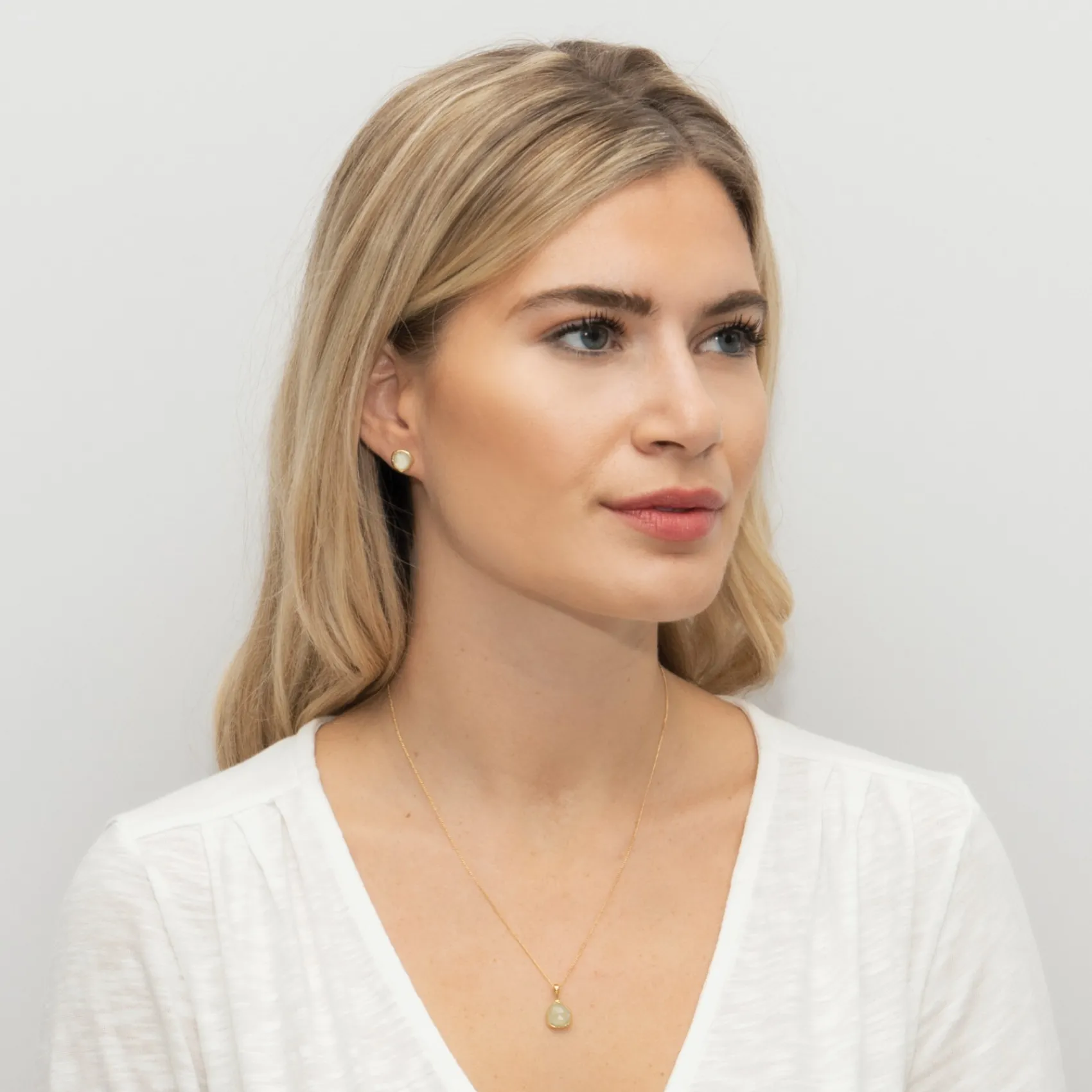 Sarah Alexander Zitronengras-Prähnit-Gold-Anhänger* Geschenke Für Die Mutter Des Bräutigams | Geschenke Für Die Mutter Der Braut