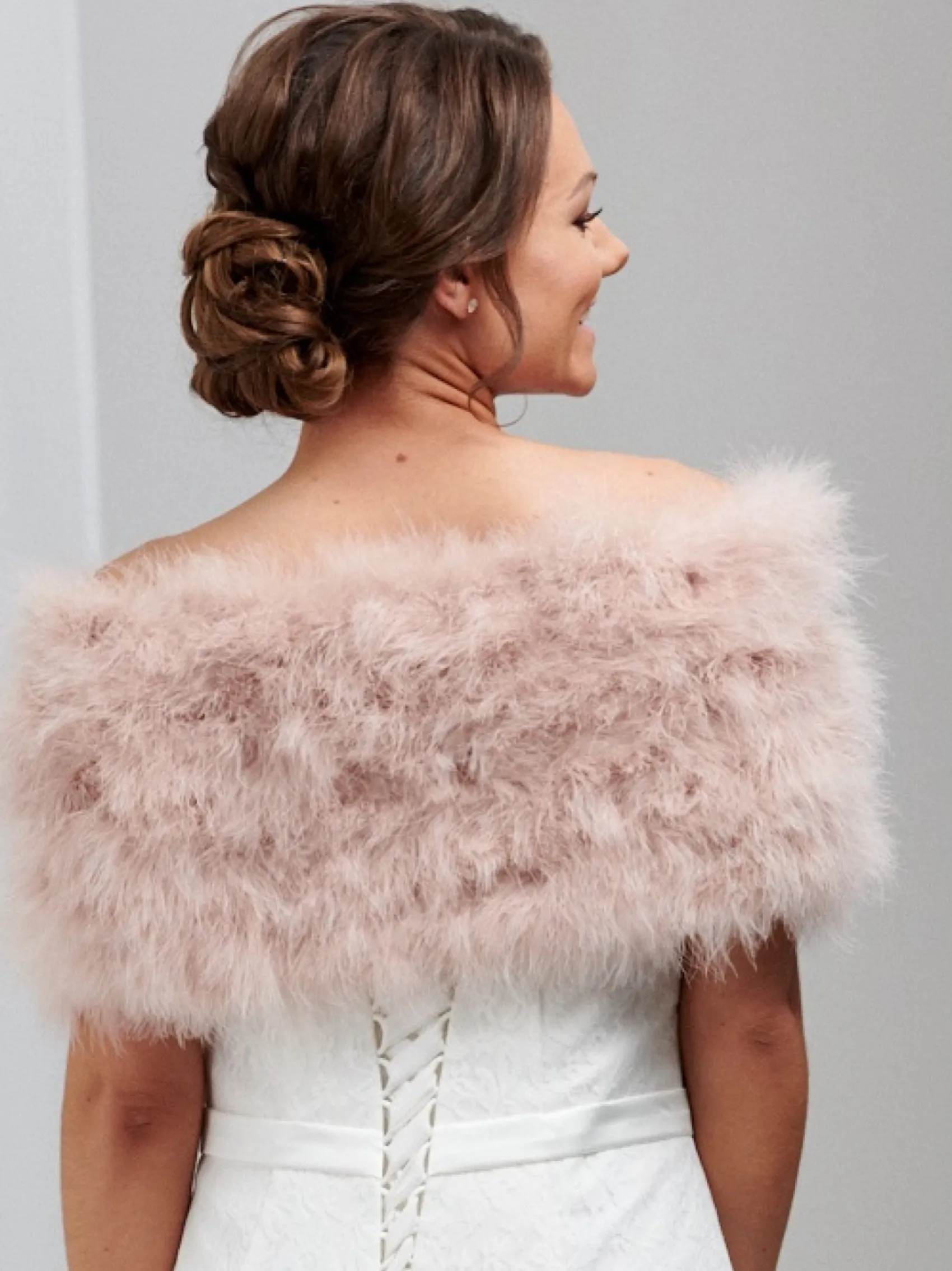 Beverly Hills Scarlet Blush Feder Brautstola* Federstolen & Umhänge | Hochzeitsumhänge & Tücher
