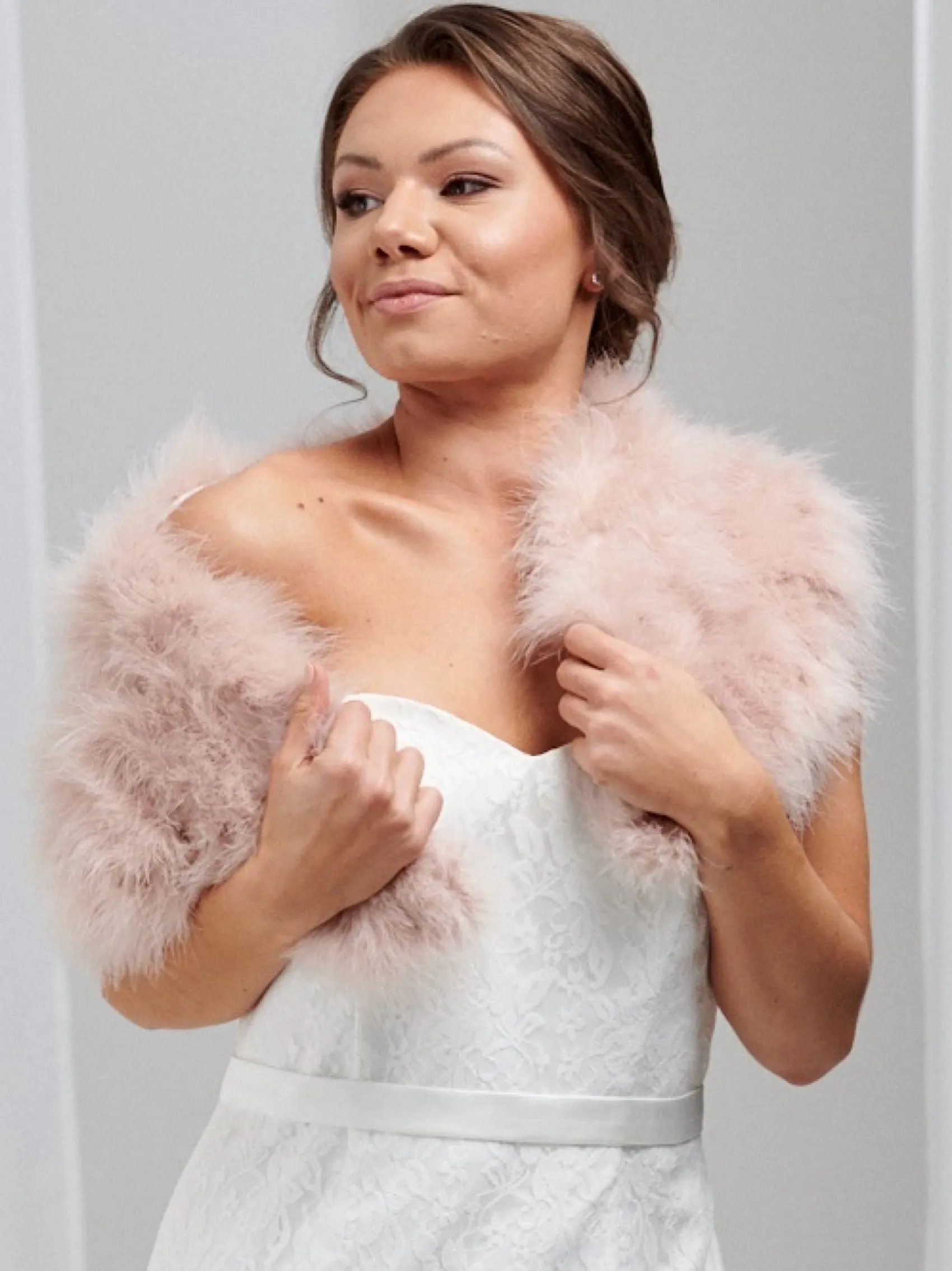 Beverly Hills Scarlet Blush Feder Brautstola* Federstolen & Umhänge | Hochzeitsumhänge & Tücher