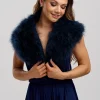 Beverly Hills Scharlachrot Navy Feder Hochzeit Wrap* Hochzeitsumhänge & Tücher | Hochzeitsgast-jacken & Cover Ups