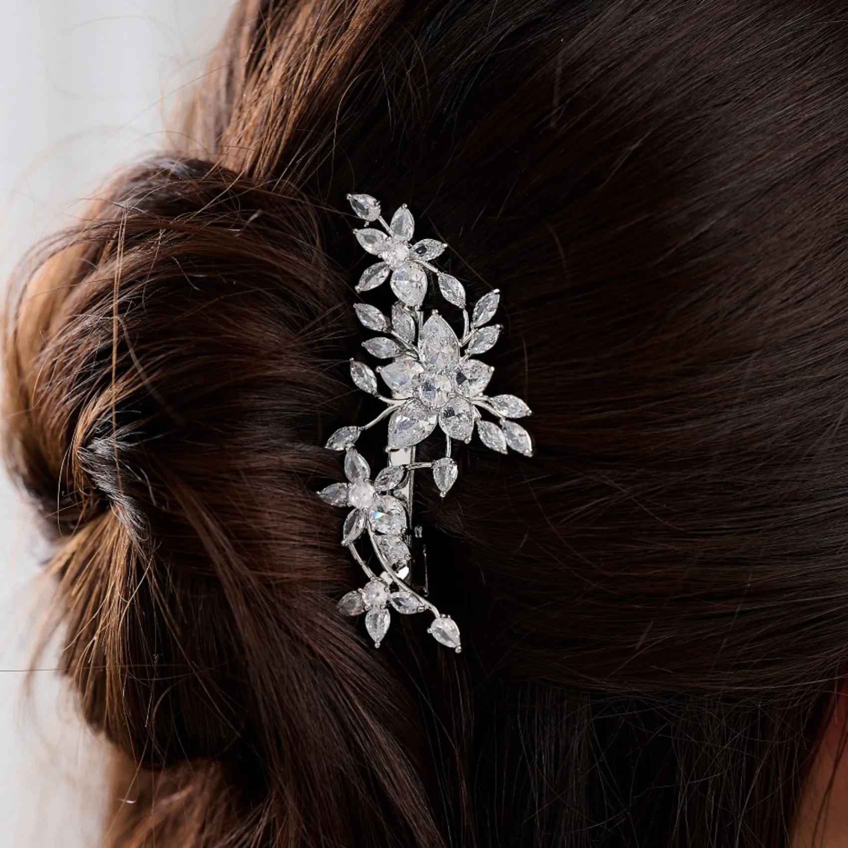 Lace & Favour Sierra Silber Floral Kristall Hochzeit Haarspange* Abschlussball Haarspangen & Kämme | Geschenke Für Brautjungfern