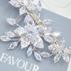 Lace & Favour Sierra Silber Floral Kristall Hochzeit Haarspange* Abschlussball Haarspangen & Kämme | Geschenke Für Brautjungfern