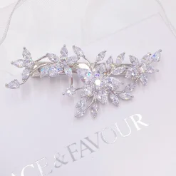 Lace & Favour Sierra Silber Floral Kristall Hochzeit Haarspange* Abschlussball Haarspangen & Kämme | Geschenke Für Brautjungfern