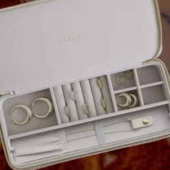 Stackers Haferflocken Sleek Halskette Zipped Travel Jewellery Box* Flitterwochengeschenke | Geschenke Für Die Braut