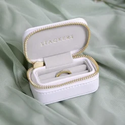 Stackers Weißer Kieselstein Ring Box* Ehering-boxen | Verlobungsgeschenke