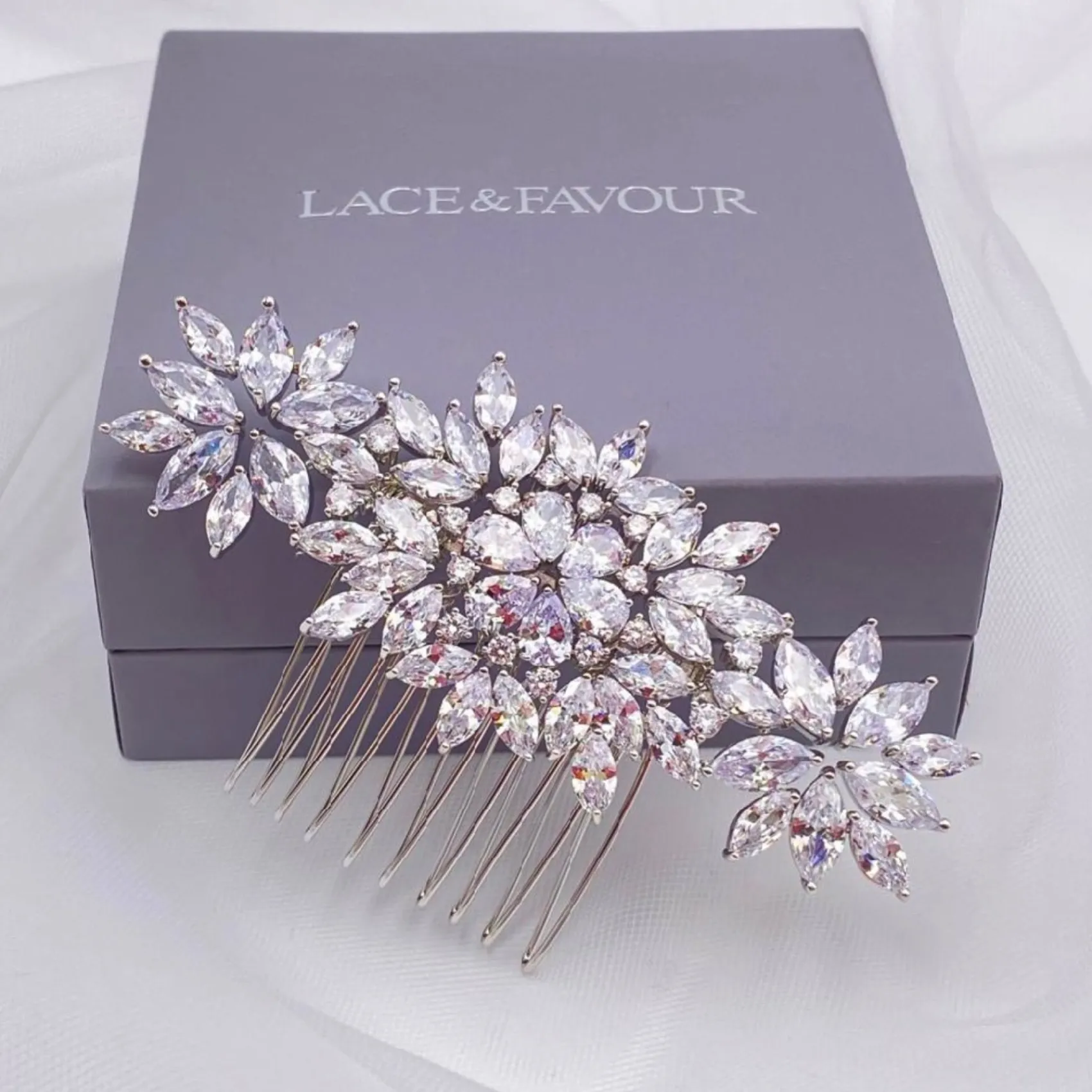 Lace & Favour Sundance glitzernde Kristall Hochzeit Haar Kamm* Abschlussball Haarspangen & Kämme | Haarschmuck Aus Kristall