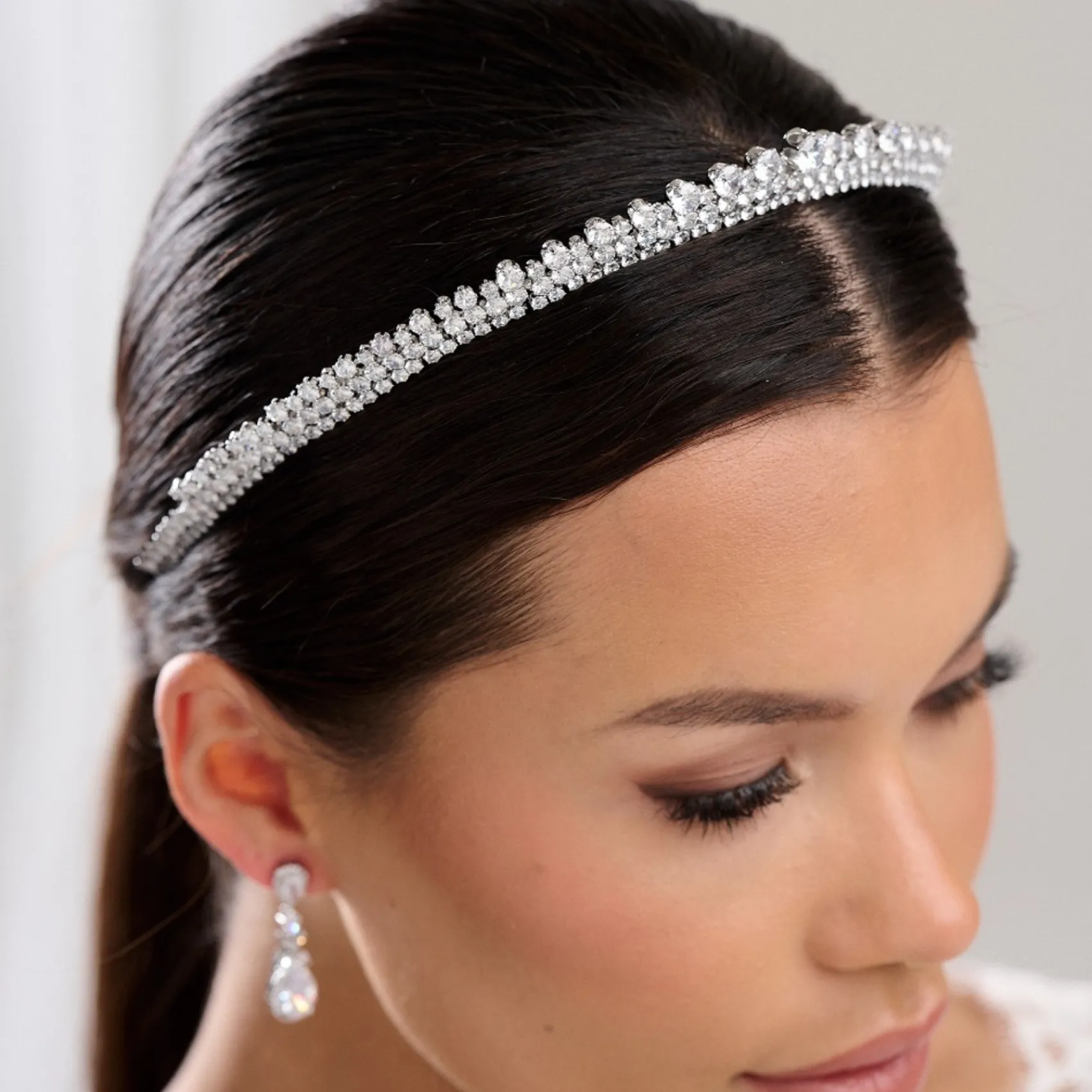 Lace & Favour Tatiana Niedrige Kristall-Braut Tiara* Abschlussball-haarbänder & Tiaras | Haarschmuck Aus Kristall