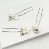 Beads & Beyond Tiffany Set aus 3 Haarnadeln mit Perlen und hellem Saphir-Kristall mit Blumenmuster* Etwas Blaue Geschenke | Geschenke Für Die Braut
