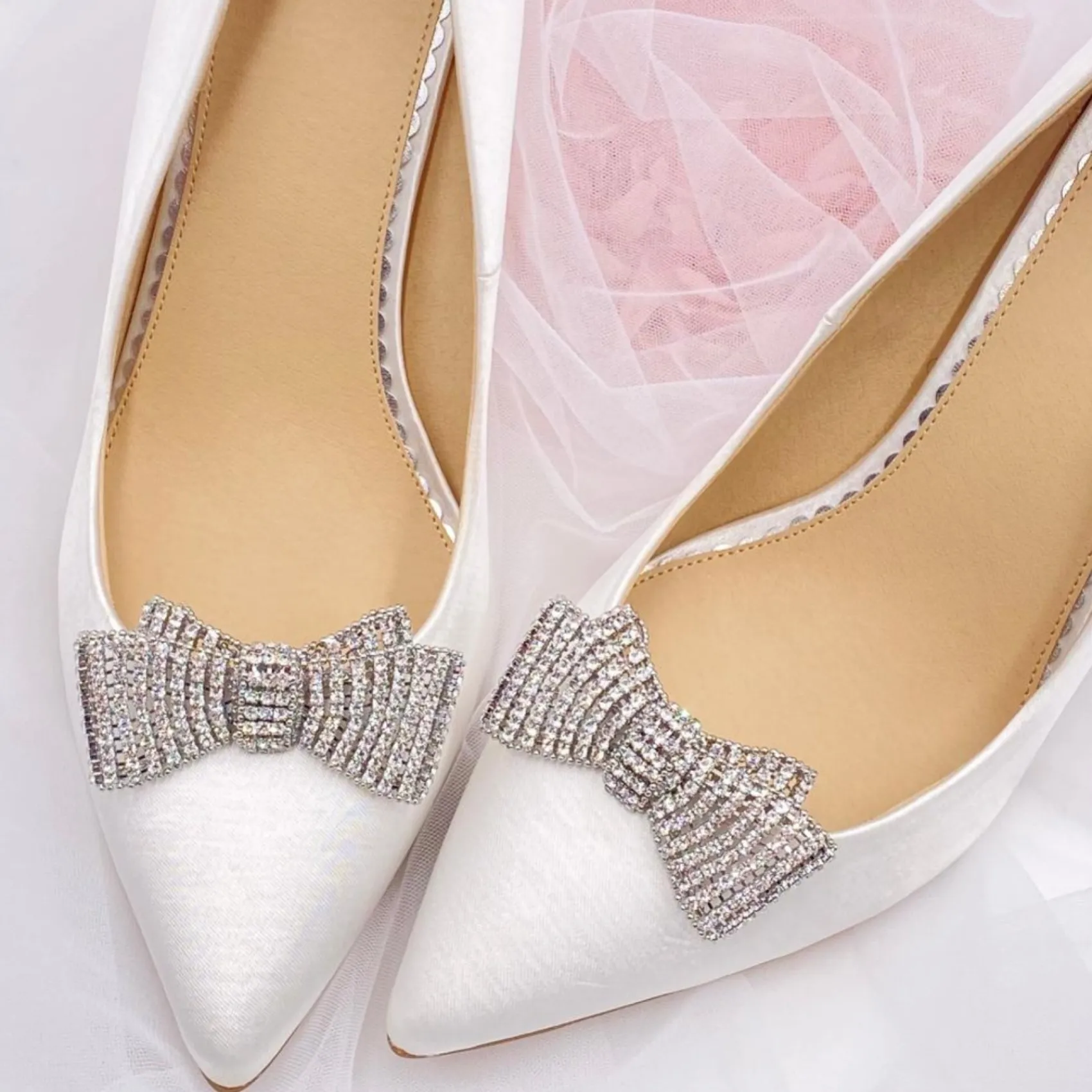 Lace & Favour Tiffany Silber Diamante Bogen Schuh Clips* Geschenke Für Die Braut | Schuhclips