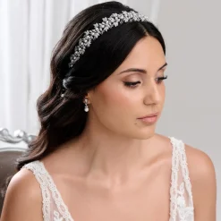 Lace & Favour Toskana Kristall-Blätter und Perlen Hochzeit Stirnband* Abschlussball-haarbänder & Tiaras | Haarschmuck Aus Kristall
