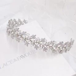 Lace & Favour Toskana Kristall-Blätter und Perlen Hochzeit Stirnband* Abschlussball-haarbänder & Tiaras | Haarschmuck Aus Kristall
