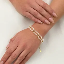 Lace & Favour Tuliana Süßwasserperlen-Brautarmband (Gold)* Gold-hochzeitsschmuck | Hochzeit Armbänder