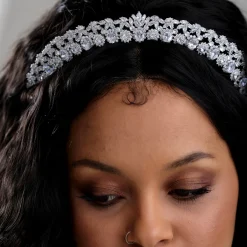 Lace & Favour Versailles Vintage inspiriert Cubic Zirkonia Braut Tiara* Vintage-kopfbedeckungen | Haarschmuck Aus Kristall