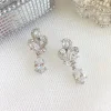 Lace & Favour Vintage-Ohrringe für Hochzeiten mit Kristallsteinen (Silber)* Silberner Abschlussball-schmuck | Abschlussball-ohrringe