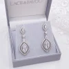 Lace & Favour Wallace Vintage inspirierte Cubic Zirkonia Tropfen Ohrringe* Silberner Abschlussball-schmuck | Abschlussball-ohrringe