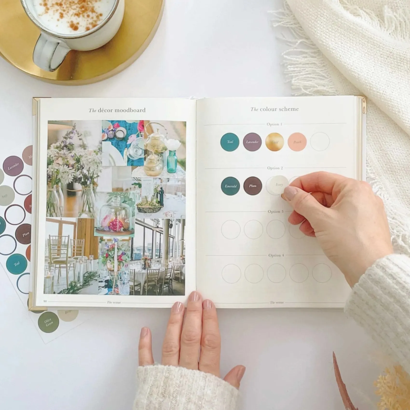 Blush & Gold Weiß-goldenes Luxus-Hochzeitsplanerbuch mit vergoldeten Rändern* Wedding Planner Bücher | Verlobungsgeschenke