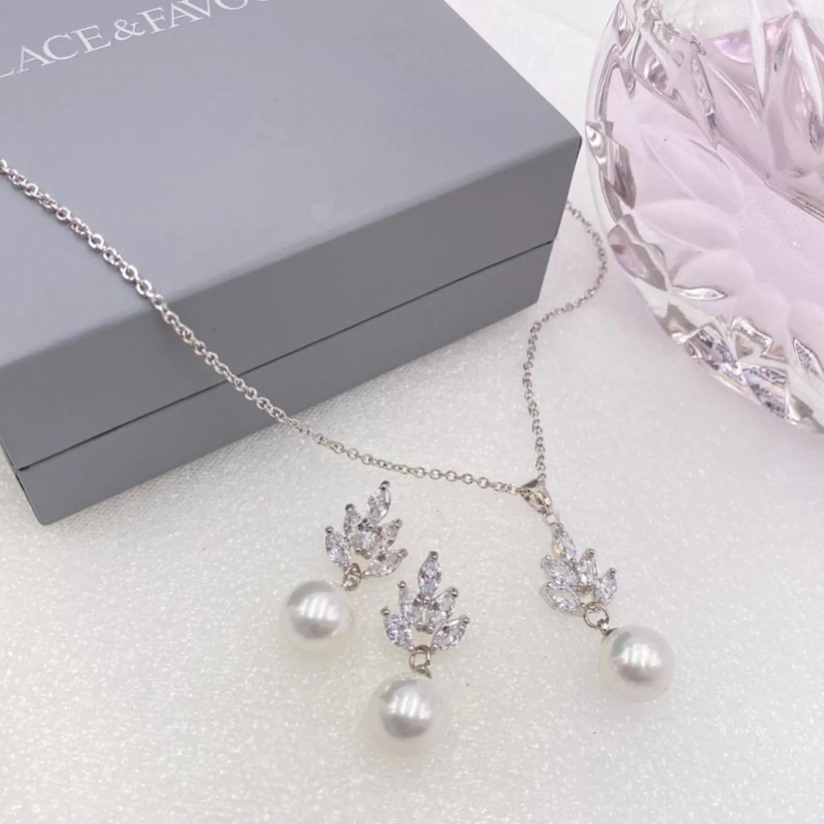Lace & Favour Wien Vintage Perle Tropfen Brautschmuck Set* Geschenke Für Die Braut | Perlen-hochzeitsschmuck