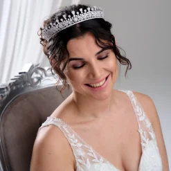 Lace & Favour Windsor kubischer Zirkon Kristall Hochzeit Tiara* Vintage-kopfbedeckungen | Haarschmuck Aus Kristall